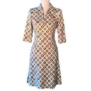 J.McLaughlin size XS patterned dress 3/4 sleeves